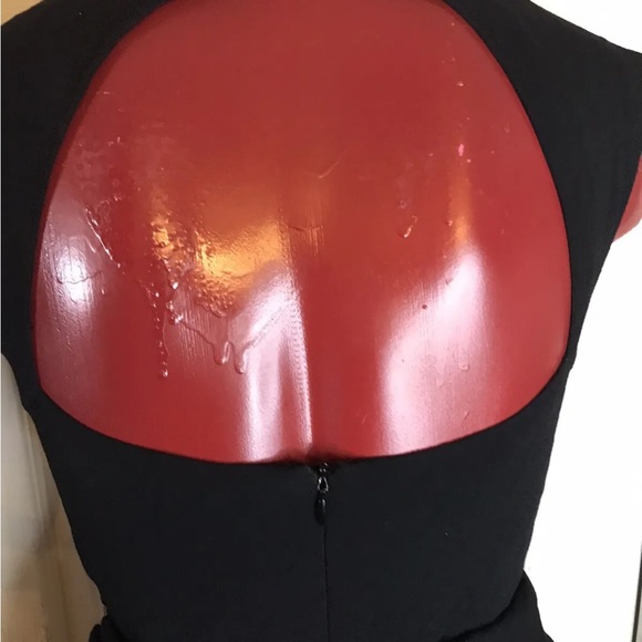 Anthropologie MAPLE Some Odd Rubies Black Drape Dress Size 2- Lined Peplum - Picture 5 of 12